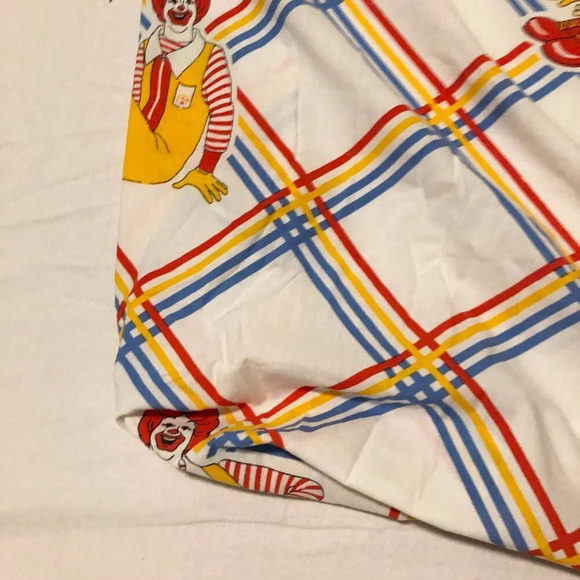Vintage 1978 McDonalds Flat and Fitted Twin Bed Sheet Ronald McDonald - Picture 6 of 16
